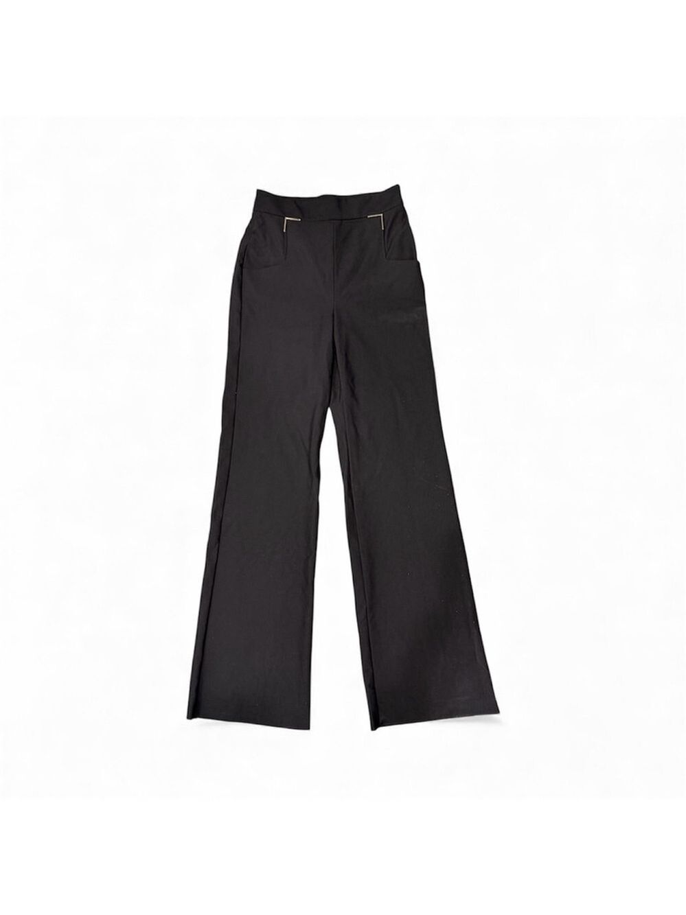 Lela Rose Wide Leg High Waist Pants Trousers Gunmetal Hardware Detail Size 4